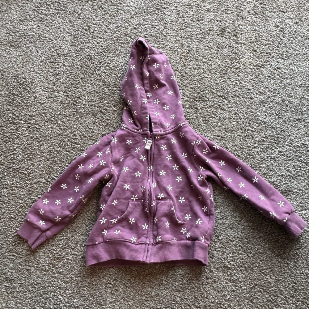 Carter's Purple Floral Print Hoodie Sweatshirt